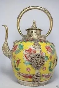Çin Vintage Tibet güzel porselen çaydanlık toptan fabrika Sanat outletsroomcraft Sanat Heykeli Ev dekorasyon