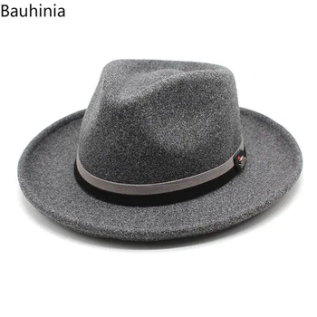 Bauhinia Klasik Yumuşak fötr şapka Erkekler Kadınlar İçin Sonbahar Kış Retro Fötr Caz Şapka Kavisli Ağız Domuz Pasta Şapka