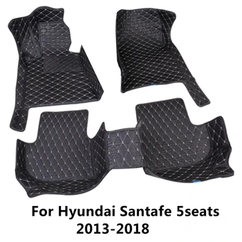 SJ TÜM Hava Özel Fit Araba Paspaslar Ön ve Arka FloorLiner Styling Parçaları Halı Mat Hyundai Santa Fe İçin 5 Koltuk 2013-2018