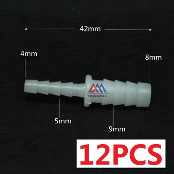 12 adet 4mm * 8mmdüz Redüksiyon Konnektörü Plastik Bağlantı Dikenli Redüksiyon Konnektörü PE