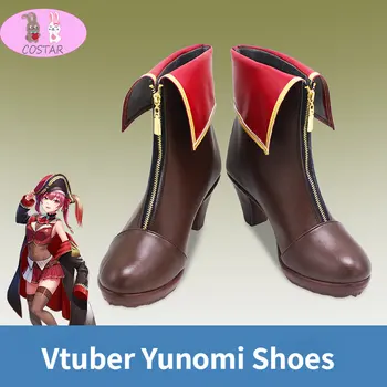 COSTAR Vtuber Nijisanji Hololive Yunomi Cosplay Ayakkabı Cadılar Bayramı Çizmeler Kadın Erkek PU Deri Anime Oyunu Ayakkabı