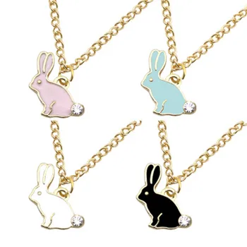 Tavşan kolye tavşan kristal kolye kolye takı aksesuar kadınlar kızlar için