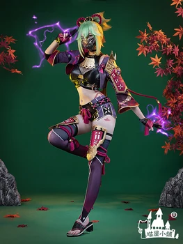 Anime Genshin Darbe Kuki Shinobu Ninja Seksi Savaş Üniforma Parti Elbise Rol Oynamak Cosplay Kostüm Cadılar Bayramı Kadınlar 2022New