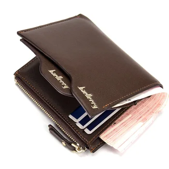 Erkek kısa PU deri cüzdan Vintage çanta çok fonksiyonlu debriyaj kart para sahibi 8-5