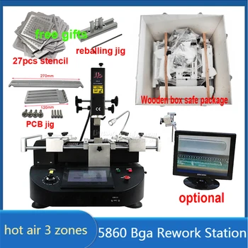 LY 5860 dokunmatik ekran BGA reballing Rework İstasyonu sıcak hava 3 bölgeleri SMD PCB IC Onarım için Laptop Anakart Çip Tamir makinesi